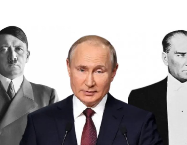 Hitler, Putin ve Atatürk'ün yan yana portreleri